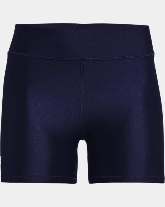 Women's HeatGear® Mid-Rise Middy Shorts, Blue, pdpMainDesktop image number 4